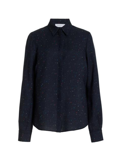 GABRIELA HEARST Henri Blouse in Dark Navy Multi Printed Wool