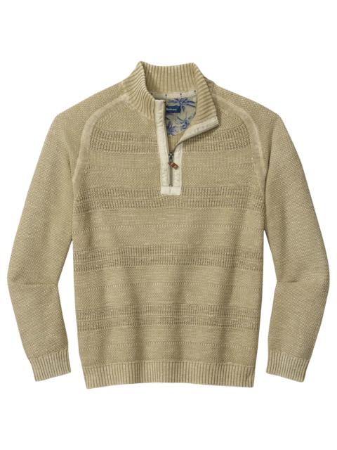 Tommy Bahama Men's Saltwater Textured Quarter-Zip Sweater - Abbey Stone