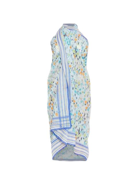 Lanvin striped floral beach dress