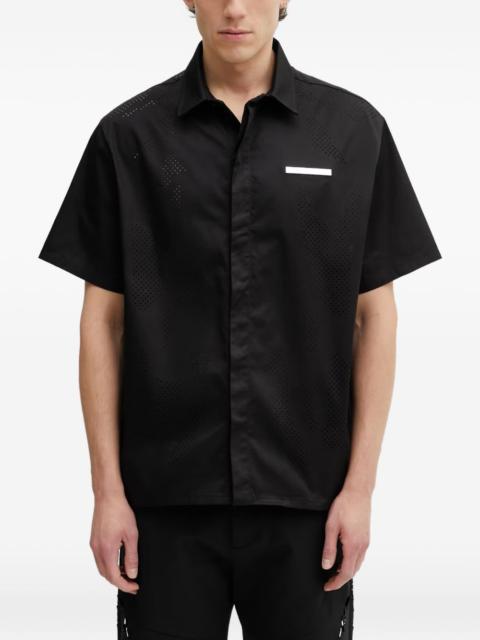 HELIOT EMIL™ perforated logo-plaque shirt