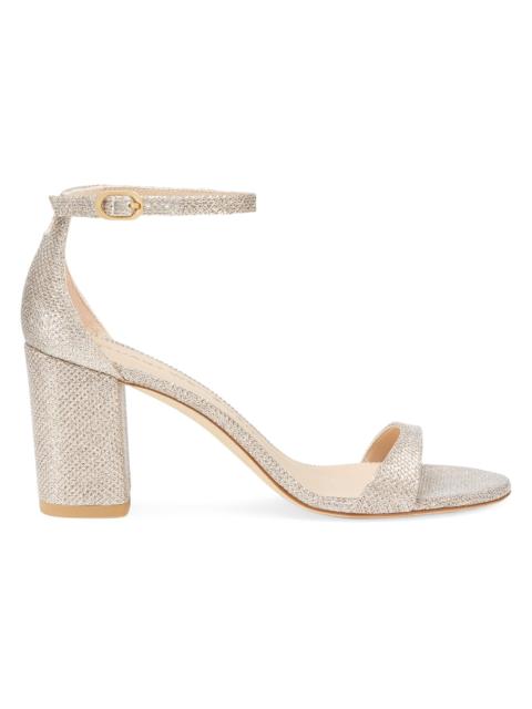 Stuart Weitzman Women's Nudist Block 75MM Sandals - Poudre
