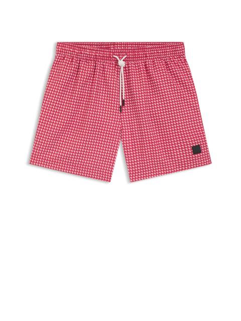 BOSS MICRO-PRINT SWIM SHORTS IN QUICK-DRY FABRIC