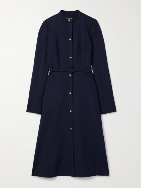 Oscar de la Renta Belted Wool-blend Midi Dress