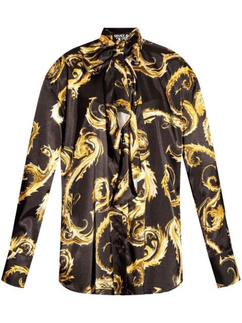VERSACE JEANS COUTURE tied spike-print shirt