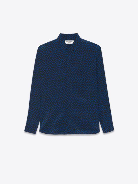 SAINT LAURENT yves collar classic shirt in dotted silk