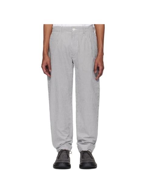 Engineered Garments Navy & White Andover Trousers