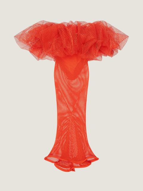 Givenchy LONG RUFFLED DRESS IN MESH