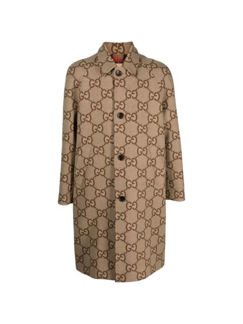 GUCCI GG-pattern single-breasted coat