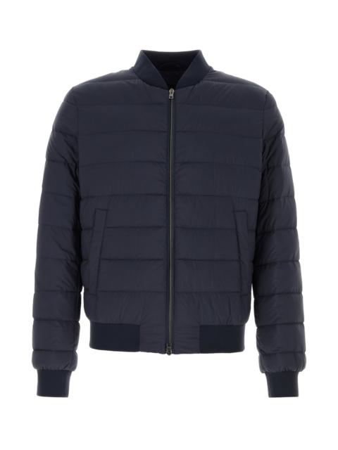 Dark blue nylon down jacket