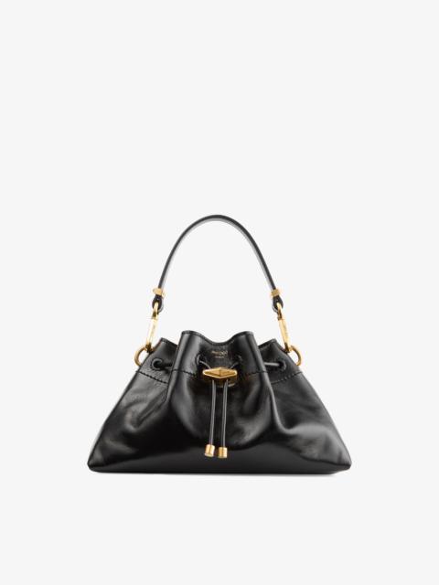 JIMMY CHOO Cinch Small Black Soft Shiny Biker Leather Shoulder Bag