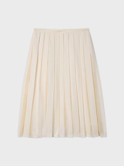 Paul Smith Women's Ecru Cotton-Silk Organza Pleated Skirt