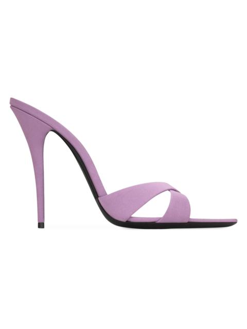 SAINT LAURENT Women's Kirat Sandals in Satin Crepe - Purple