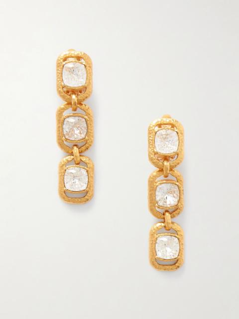 Oscar de la Renta Gold-tone crystal clip earrings Gold
