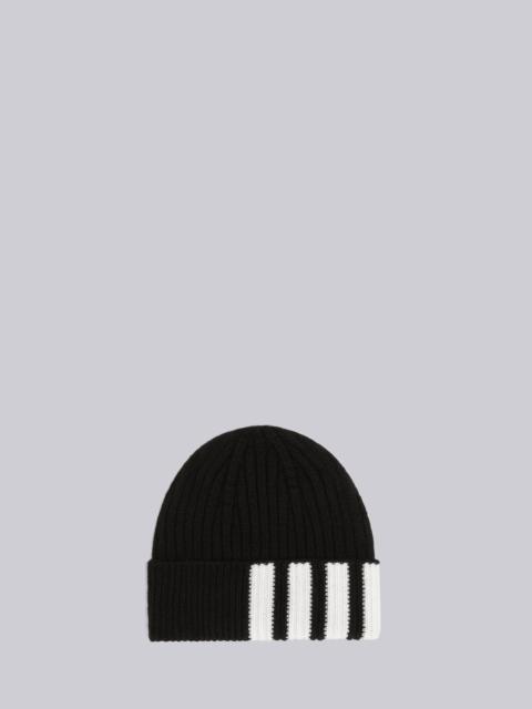 Thom Browne Black Cashmere 4-Bar Knit Hat