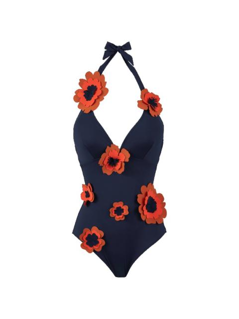 Vilebrequin Women V-neckline One-piece Swimsuit Fleurs 3D