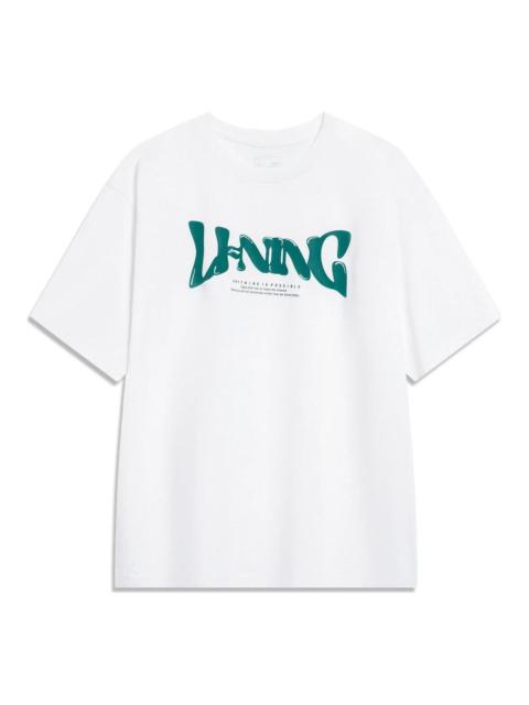 Li-Ning Li-Ning 아무것도 가능 그래픽 티셔츠 'White'AHST761-2