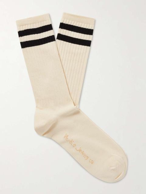 Nudie Jeans Amundsson Striped Stretch Organic Cotton-Blend Socks