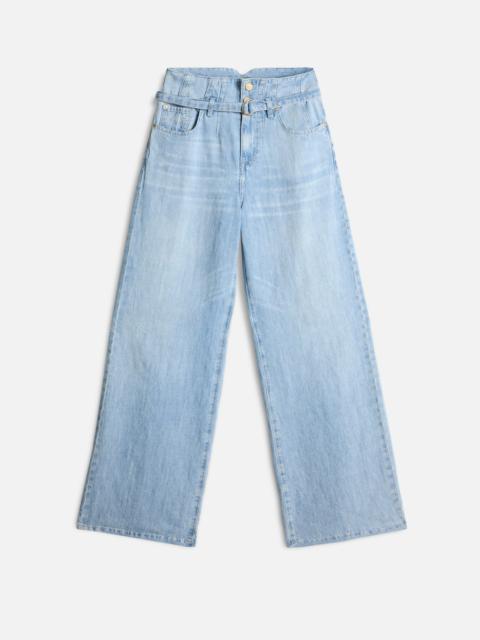 7 For All Mankind BELTED WIDE LEG in Indigo Linen