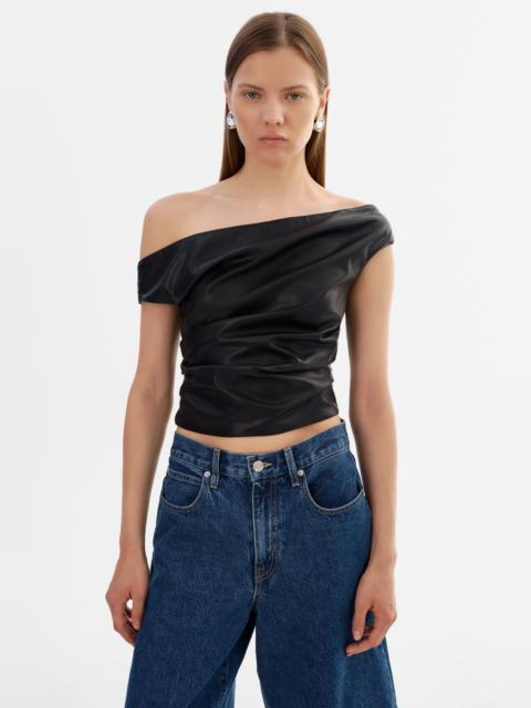 LAMARQUE INES | Off Shoulder Faux Leather Top
