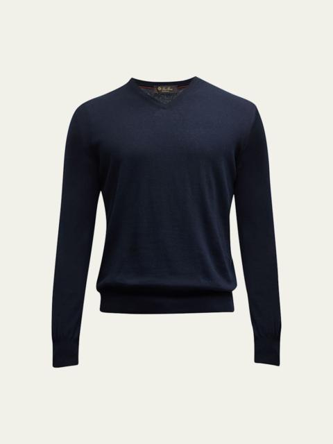 Loro Piana Men's Scollo Cashmere V-Neck Sweater