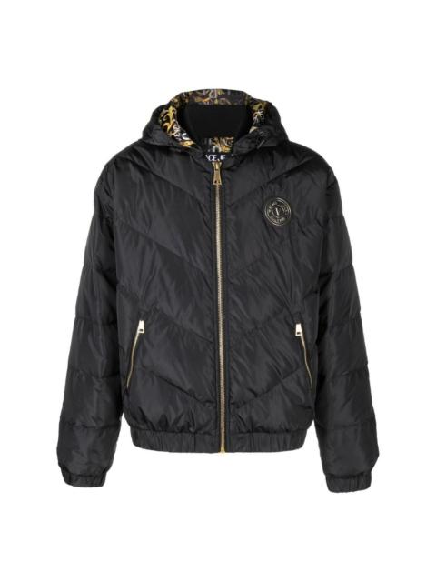 quilted hooded down jacket