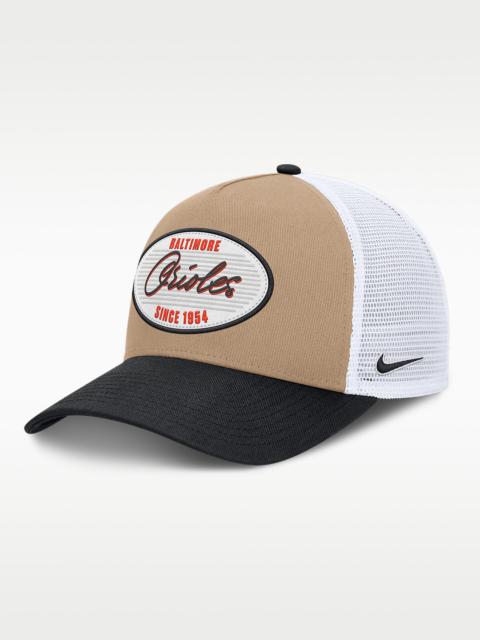 Nike Baltimore Orioles Rise Men's Nike MLB A-Frame Trucker Adjustable Hat