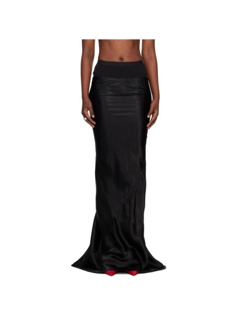Rick Owens Black Temple Slim Long Coda Maxi Skirt