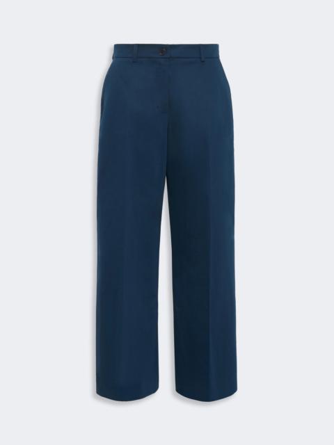 WEEKEND Max Mara URIAL Cotton satin trousers - NAVY