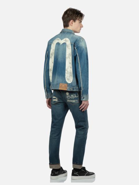 EVISU SEAGULL AND LOGO PRINT CARROT FIT JEANS #2017