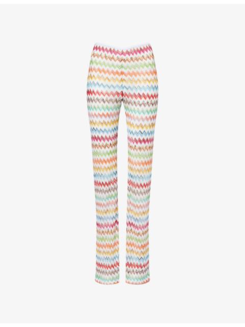 Missoni Flared-Leg Chevron Knitted Trousers
