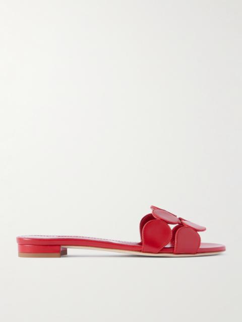 Manolo Blahnik Haribalmu 10 Cutout Leather Slides