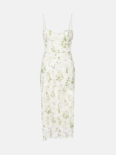 Monique Lhuillier Floral lace corset dress