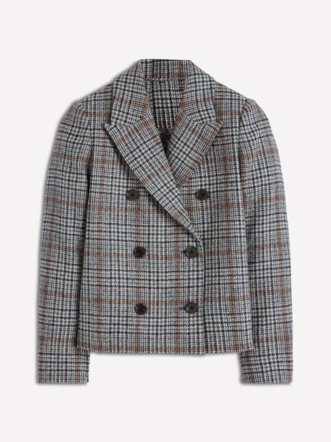 BODEN Boxy Double Breasted Blazer-Blue and Grey Prince of Wales