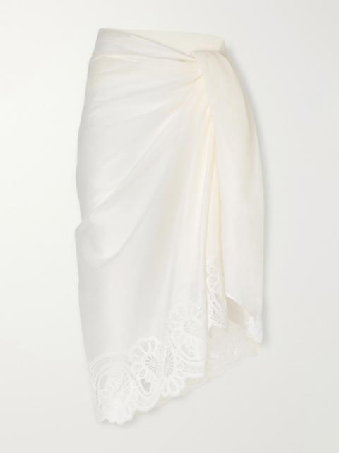 Zimmermann Lace-trimmed cotton pareo Cream