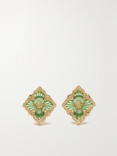 Buccellati Opera Tulle 18-karat Gold Enamel Earrings