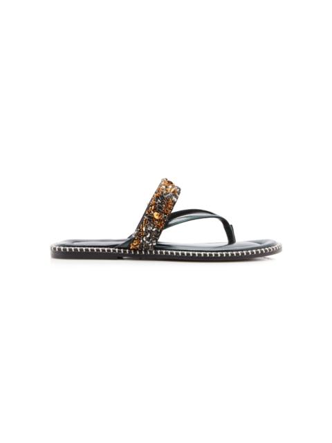 Dries Van Noten Sequin Embellished Leather Sandals