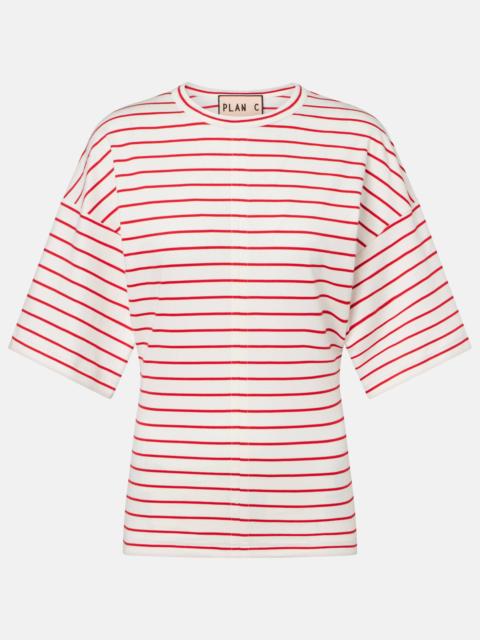 Plan C Striped cotton jersey T-shirt