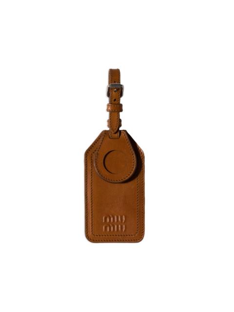Miu Miu leather name tag charm