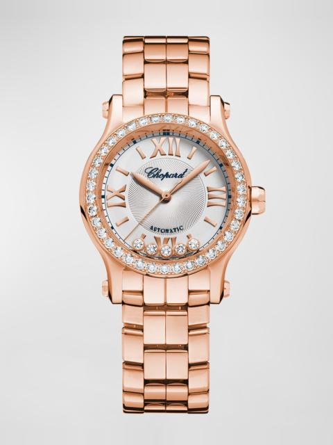 Chopard Happy Sport 18k Rose Gold Diamond Bracelet Watch