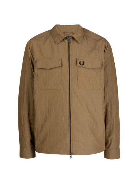 Fred Perry logo-embroidered shirt jacket