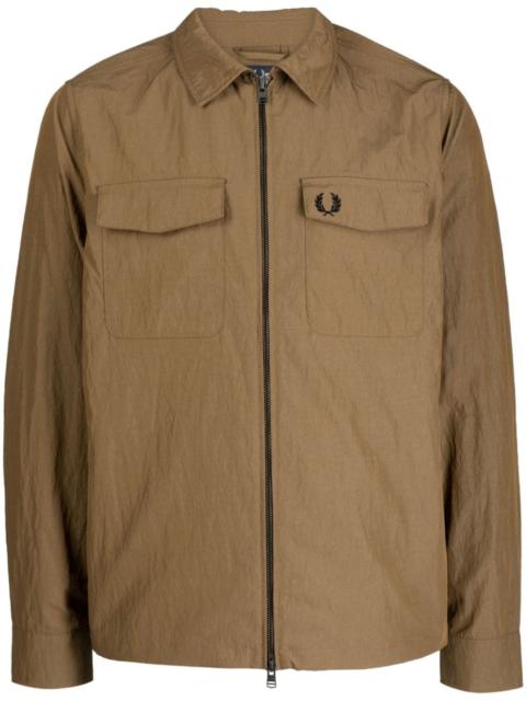 Fred Perry logo-embroidered shirt jacket