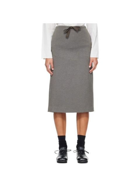 Our Legacy Gray Crush Midi Skirt
