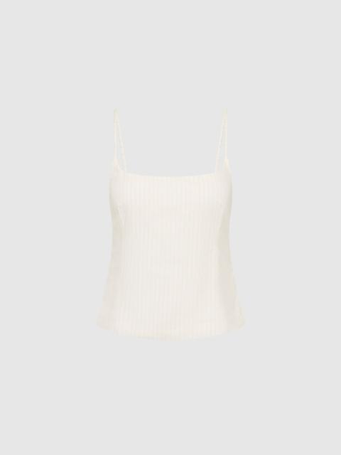 ST. AGNI Pinstripe Cami - White