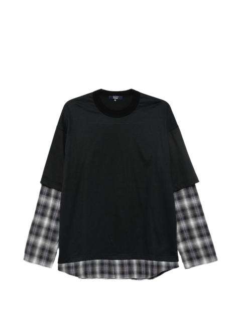 Comme des Garçons Homme Plus layered-design check-pattern T-shirt
