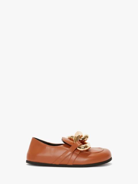 JW Anderson CLOSED BACK LEATHER CHAIN LOAFER