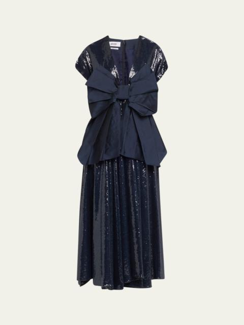 CHRISTOPHER JOHN ROGERS Sequined Crushed Bow Dress
