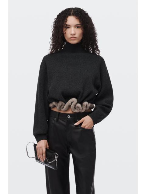Alexander Wang faux fur trim turtleneck