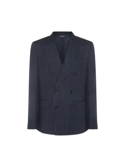 Dolce & Gabbana navy blue linen blazer