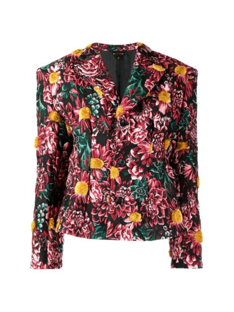 single-breasted floral blazer