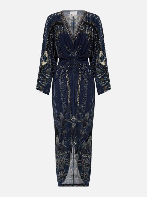 CAMILLA LONG SPLIT FRONT TWIST DRESS
